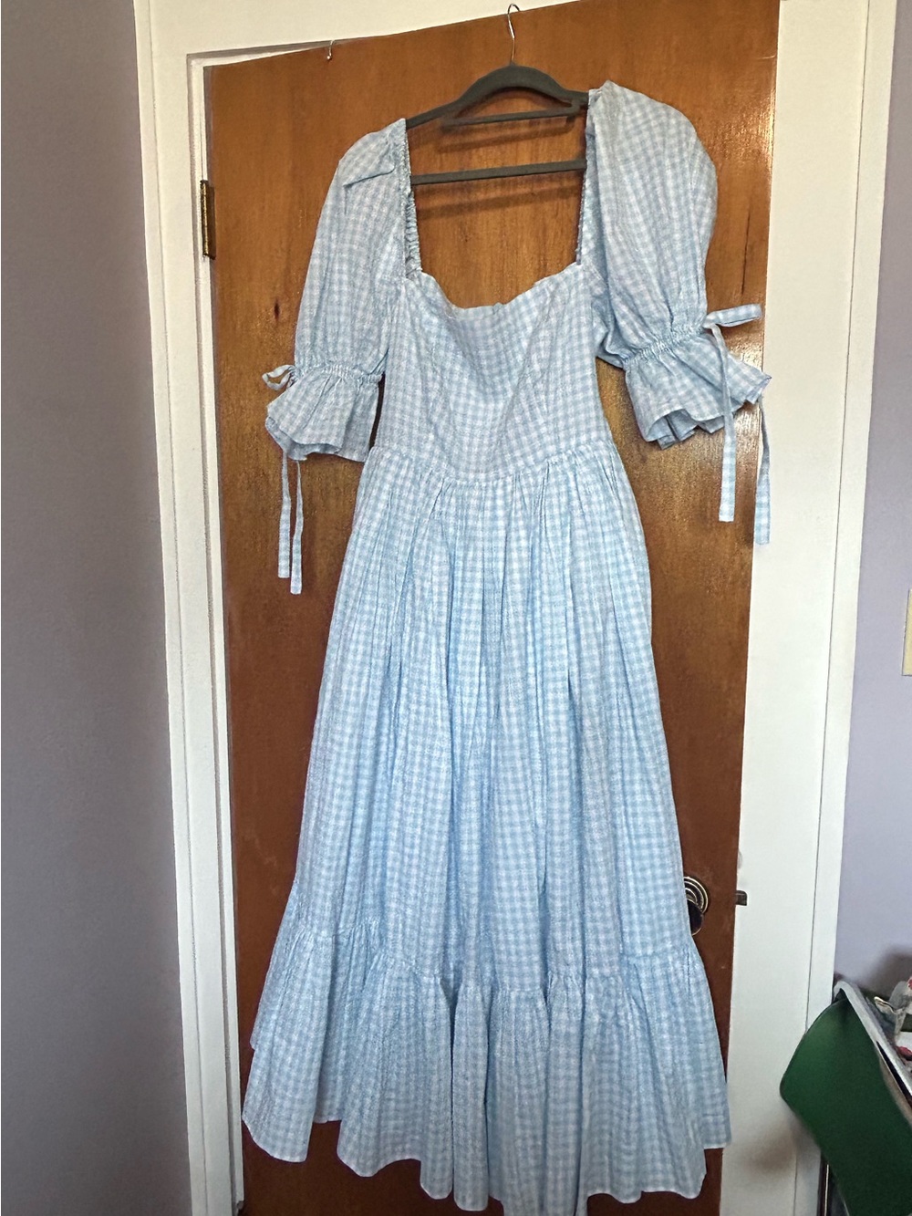 Baby Blue Gingham Market Dress